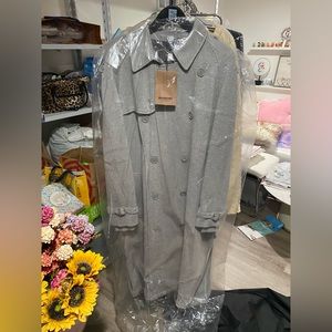 Burberry 100% wool long coat with tag and Saks cover